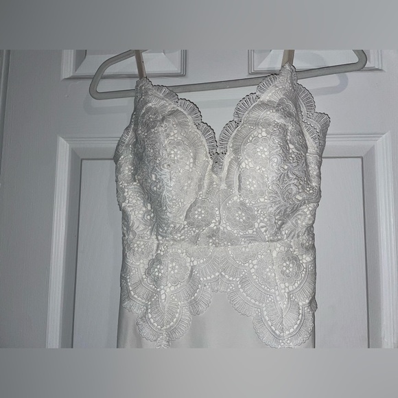 White Crochet Mini Dress - Picture 7 of 8